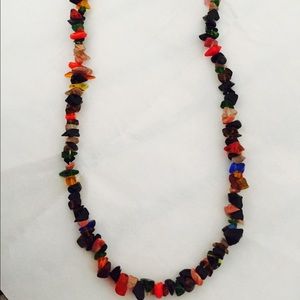 Bohemian natural stone multi-color necklace