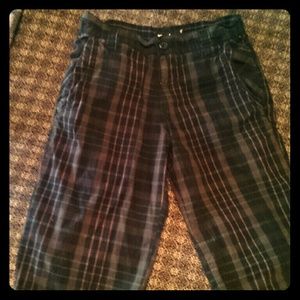 Nice plaid Bermuda shorts.
