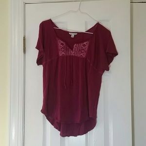 American Eagle Embroidered Flowy Top