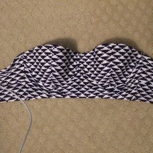 Aztec strapless bathing suite top (navy)