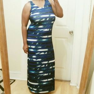 Blue Stripe Maxi Dress