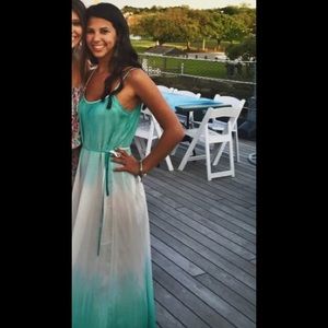 Teal ombre maxi dress