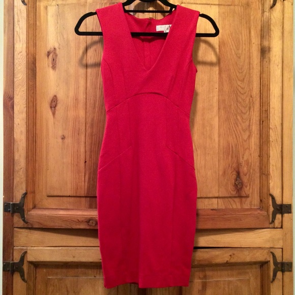 French Connection Ruby Red Jersey Bodycon Dress
