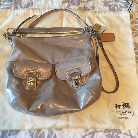 Coach Handbags - Gray Coach Crossbody Hobo Bag Sparkly