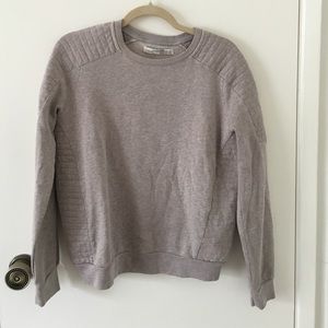 All Saints tan sweatshirt with Moto details