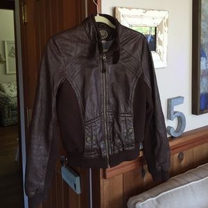 SALE 🍀 Brown Leather Jacket By Anthropologie