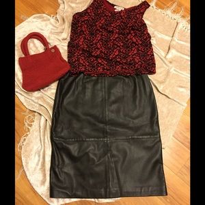 💯%! Genuine Leather Mid-calf Skirt Excellent Item