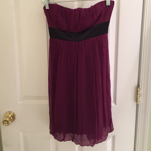 Wine purple strapless dress