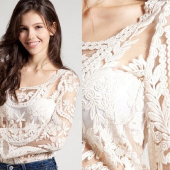 Crochet Lacy Sheer Top - Picture 2 of 3