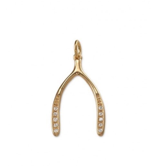 Stella & Dot wishbone gold charm