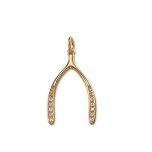 Stella & Dot wishbone gold charm