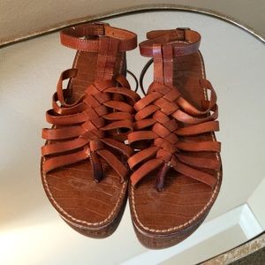 Braided leather sandals
