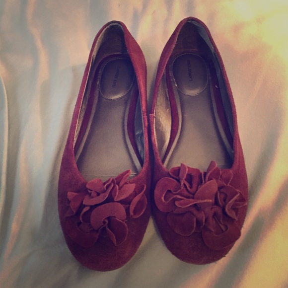 Lands'end purple flower shoes