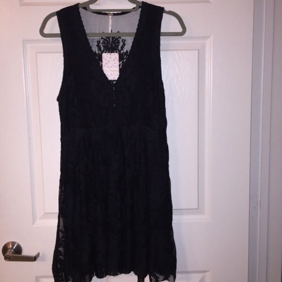 FREE PEOPLE black lace dress
