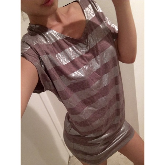 Shiny silver runway style dress