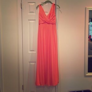 Coral floor length gown