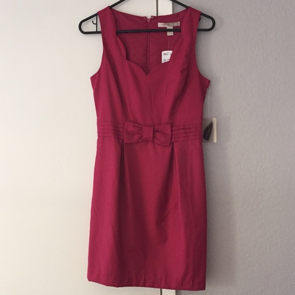 Pink Pencil Cut Dress with Bow