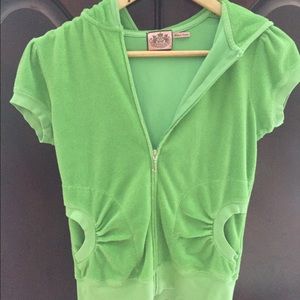 Juicy Couture short-sleeved, velour track jacket.