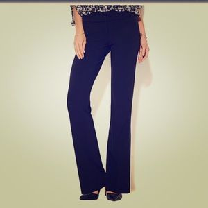 Dark grey stretch pull-on knit bootcut pant