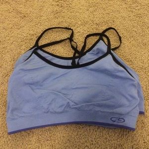 Blue sports bra