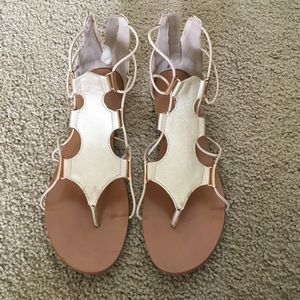 Gold strappy sandals!