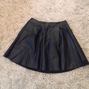Black leather skirt