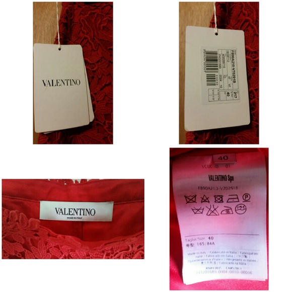 $2200 New VALENTINO Dress Shorts Lace Sz 40 Red - Picture 3 of 4