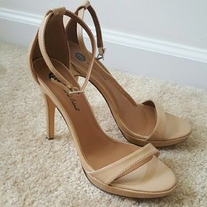 Nude strappy heels