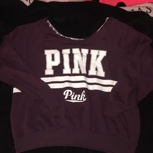 PINK off the shoulder hoodie