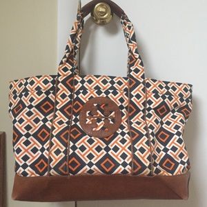 Tory Burch patterned beach bag