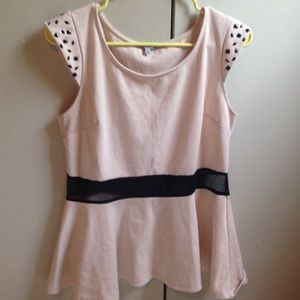 Tan peplum top