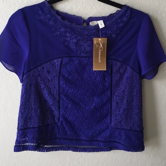Never worn Francesca's Blue Lace Top
