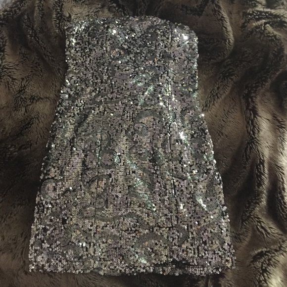 Bebe Sparkly Sequin Strapless Dress - Picture 4 of 6