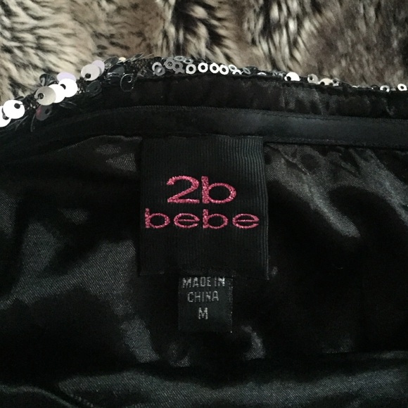 Bebe Sparkly Sequin Strapless Dress - Picture 5 of 6