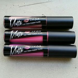 LA Girl Matte Flat Finish Pigment Lip Gloss Trio