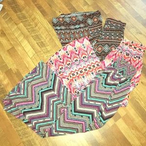 3 multi colored maxi skirt bundle!