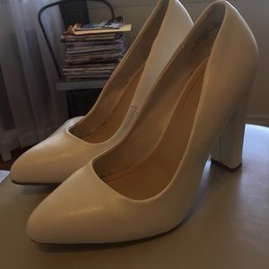 White Block Heels!