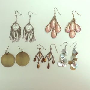 5 Pairs of Dangling Earrings