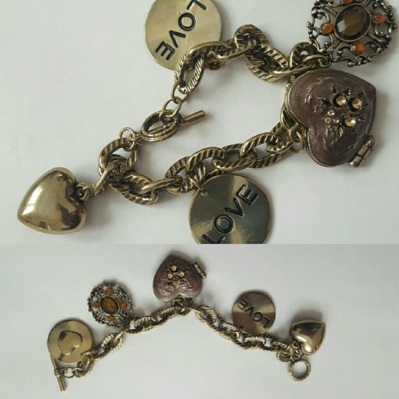 Bronze Love charm bracelet