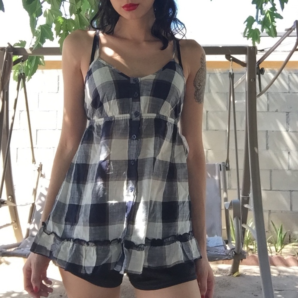 Plaid baby doll shirt