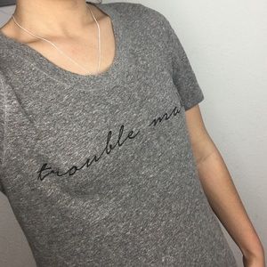 Gray "Trouble Maker" Graphic Tee F21