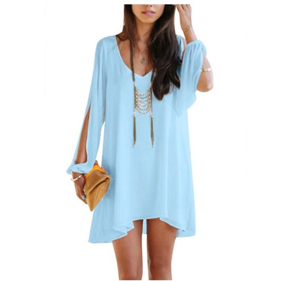 Baby Blue Long Sleeve Dress