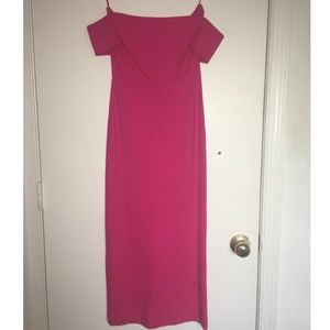 Pink ZARA Off-the-Shoulder Midi Dress