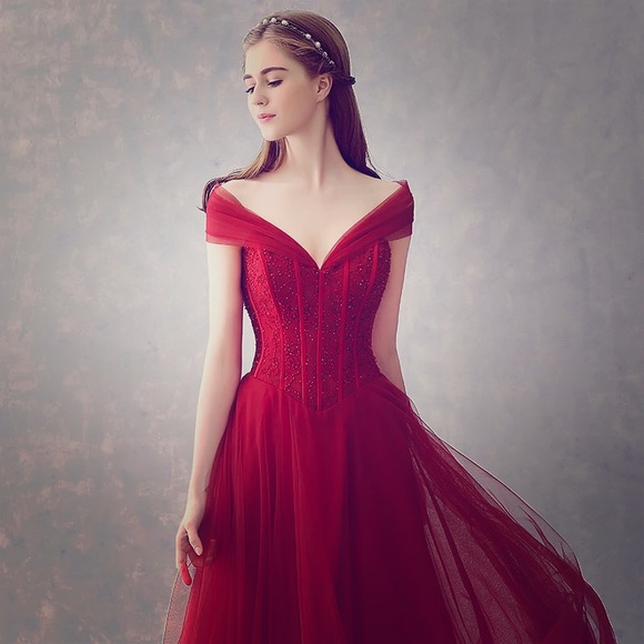 Beautiful elegant burgundy dress