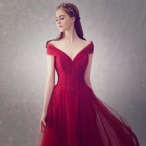 Beautiful elegant burgundy dress