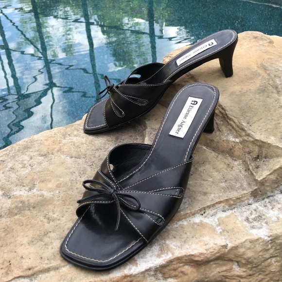 Black sandals with 2 inch heel