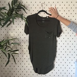 dark green ME TO WE long soft t-shirt