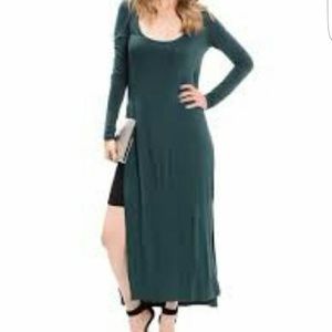 Never worn side split shirt style dress w/sleeves