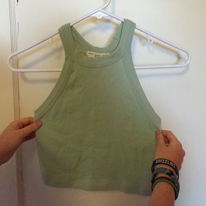 light blue crop tank
