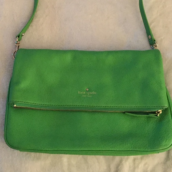 Kate Spade bright green leather cross body